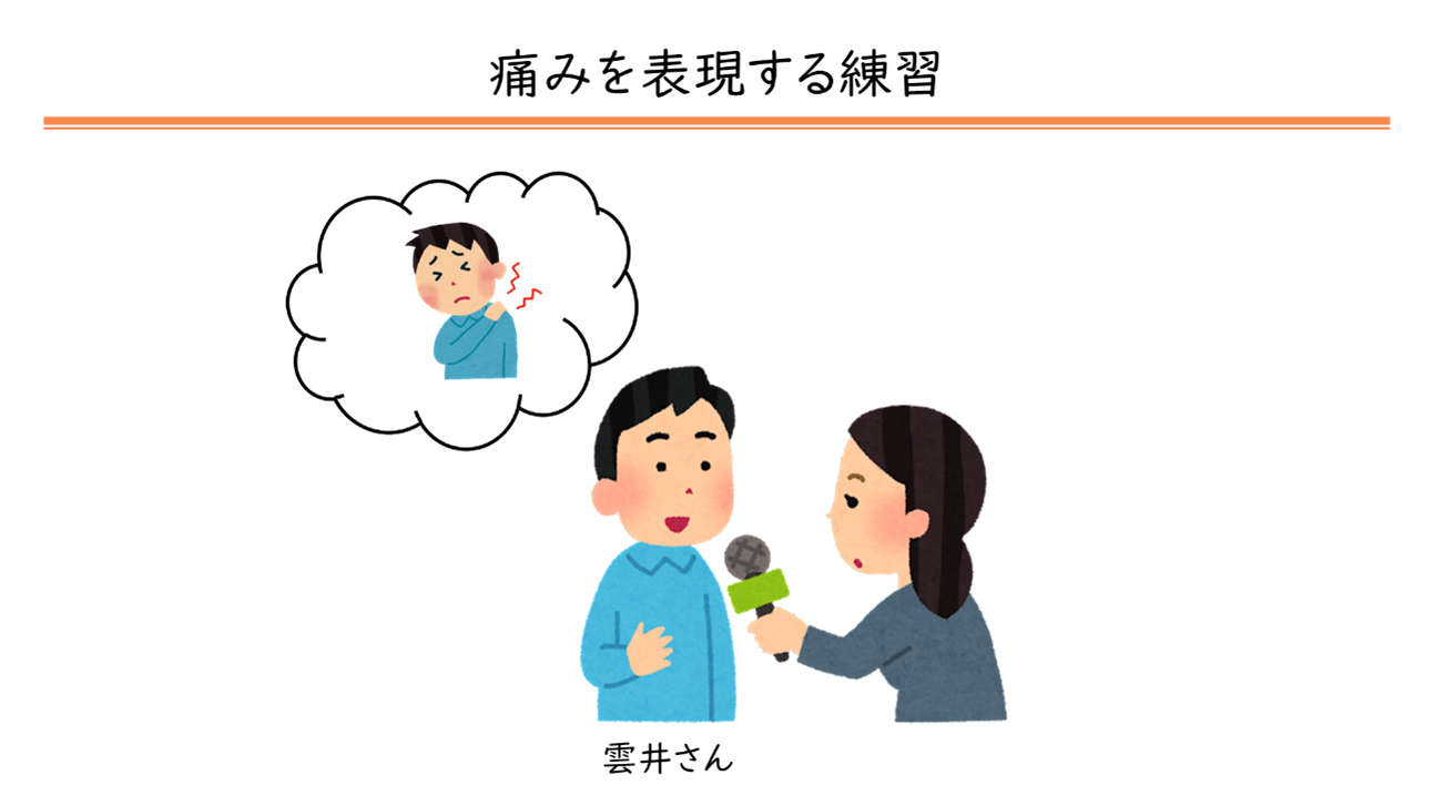 痛みを表現する練習