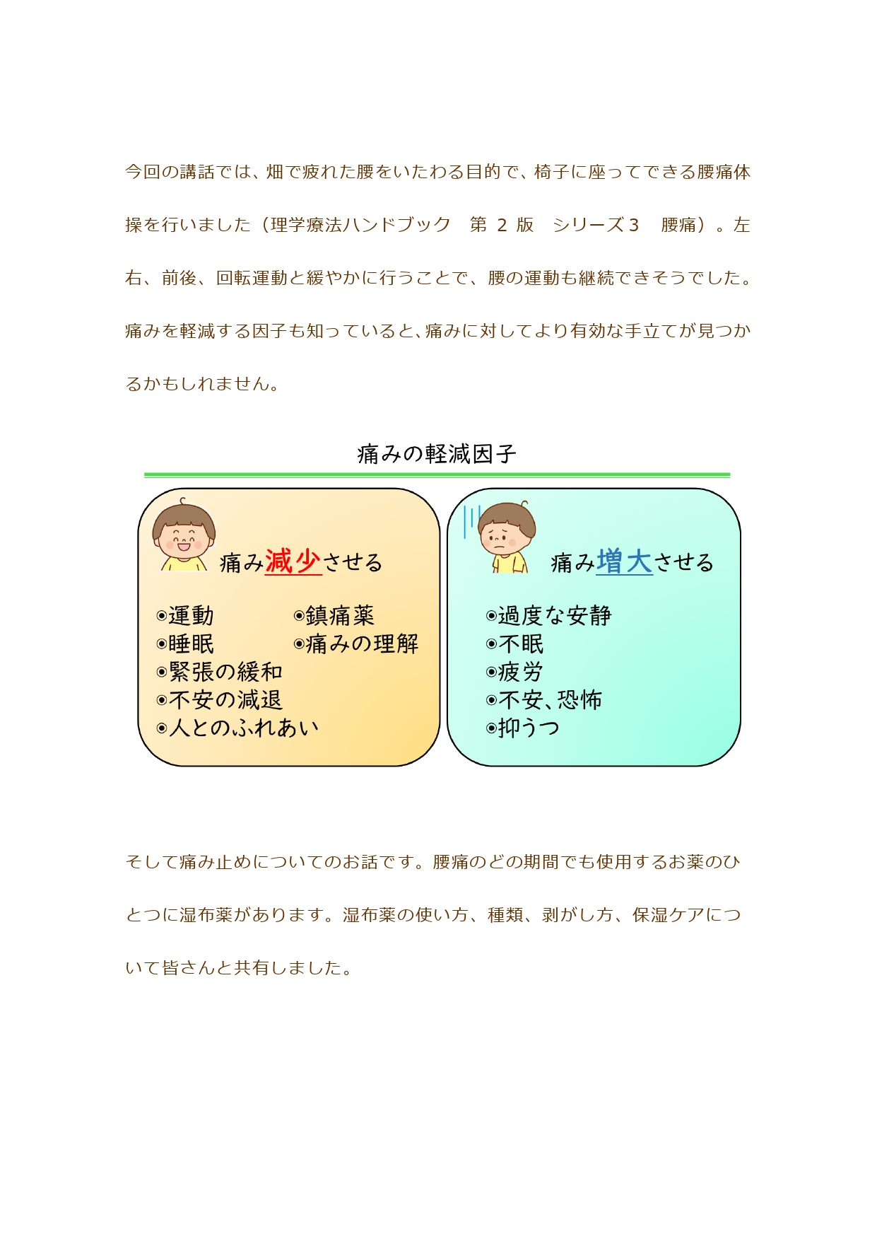 腰痛あれこれ